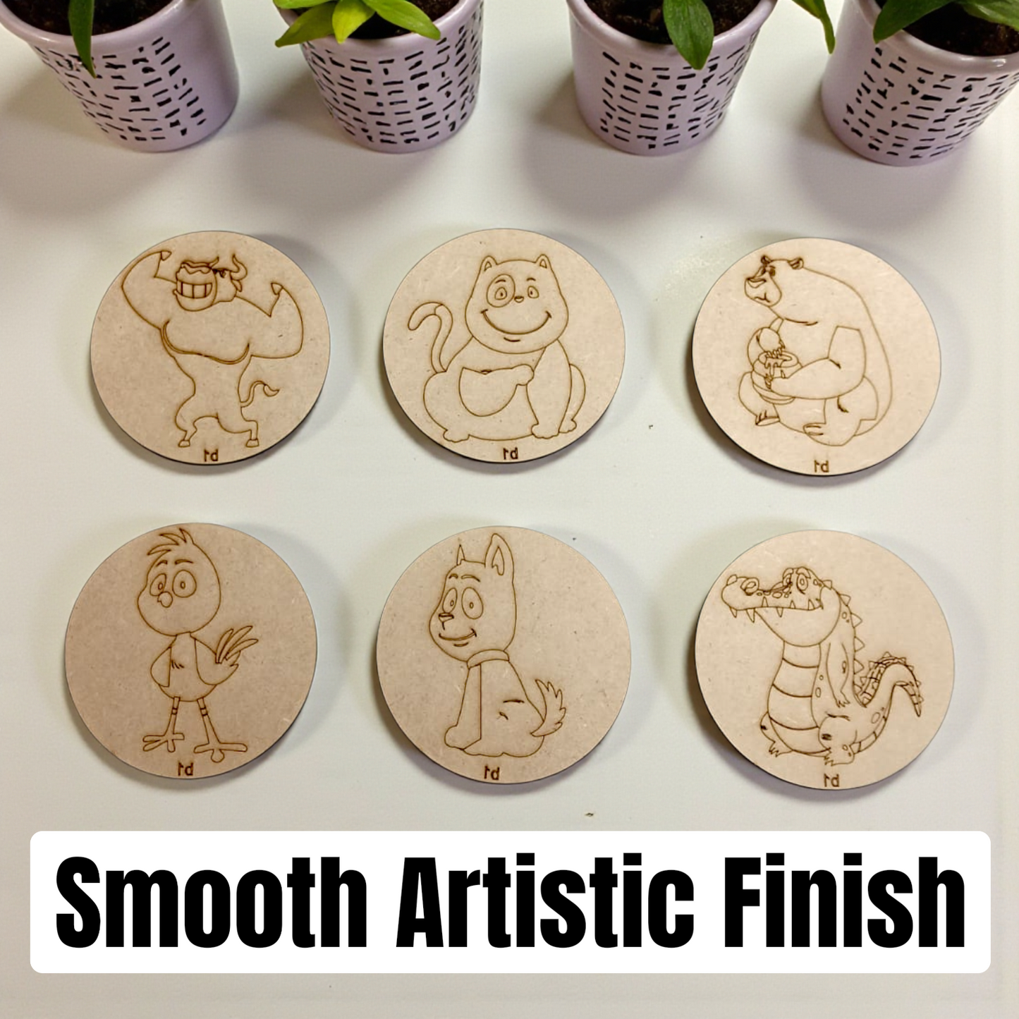 BAGJI TOYS DIY Coaster Painting Kit for Kids & Adults – 6 Pre-Marked Wooden Tea Coasters with Stand, 12 Acrylic Colours & Brush – Mandala Art & Craft DIY Set – Beginner Friendly Painting Craft Kit, Birthday & Gift Activity