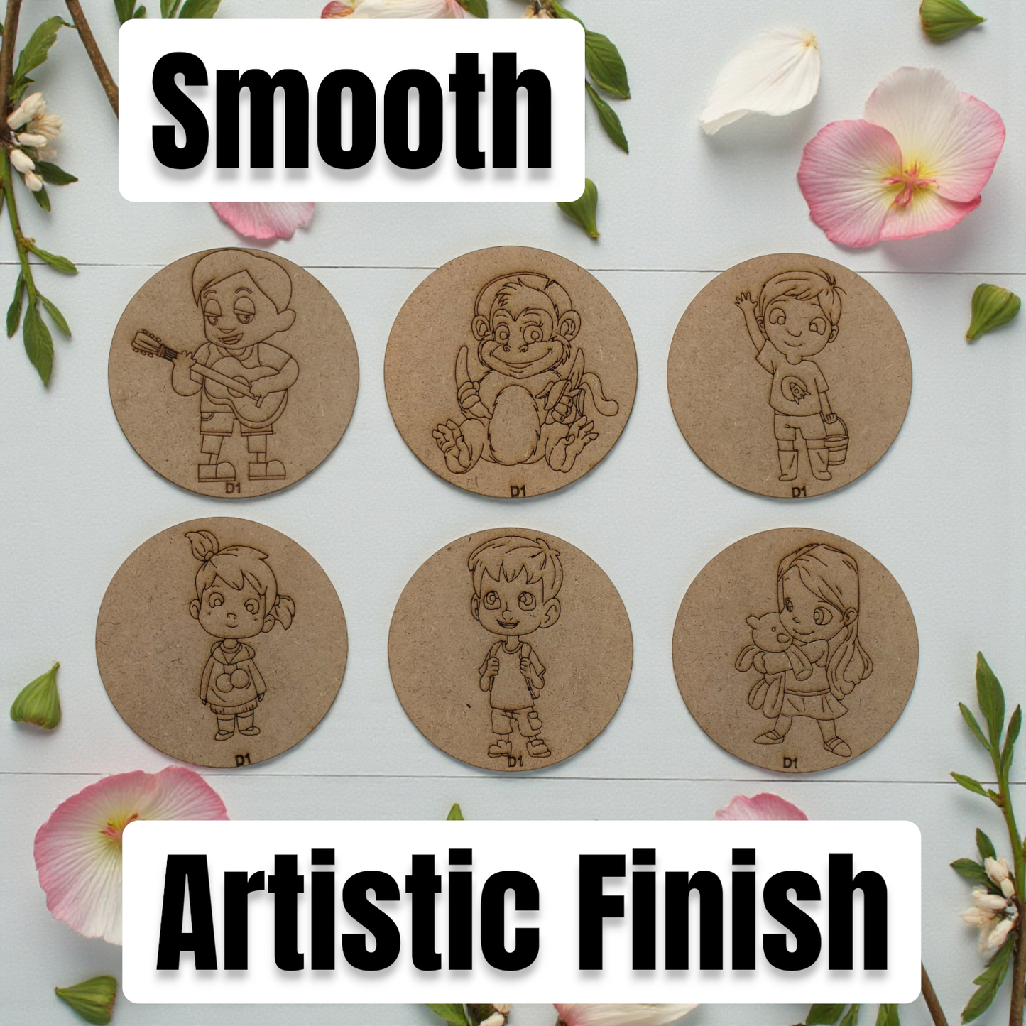BAGJI TOYS DIY Coaster Painting Kit for Kids & Adults – 6 Pre-Marked Wooden Tea Coasters with Stand, 12 Acrylic Colours & Brush – Mandala Art & Craft DIY Set – Beginner Friendly Painting Craft Kit, Birthday & Gift Activity