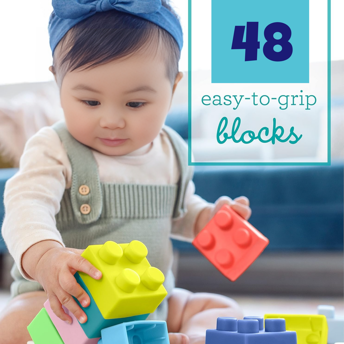 Super Soft Building Blocks, BPA-Free, Easy-to-Hold for Toddlers & Babies, Multi-Colored