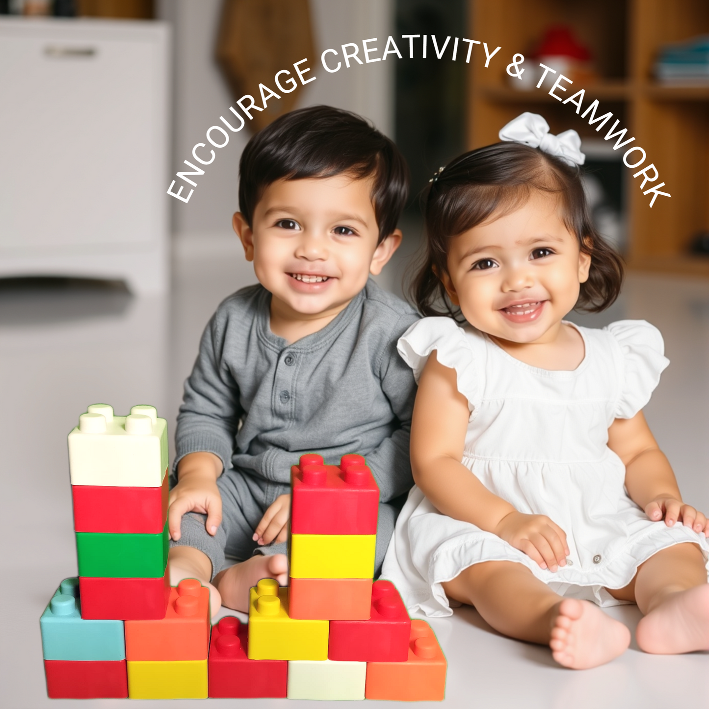 Super Soft Building Blocks, BPA-Free, Easy-to-Hold for Toddlers & Babies, Multi-Colored