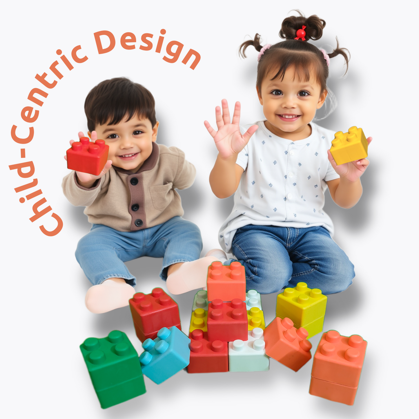 Super Soft Building Blocks, BPA-Free, Easy-to-Hold for Toddlers & Babies, Multi-Colored