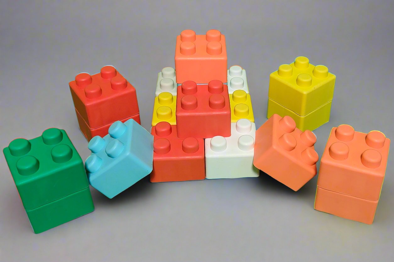 Super Soft Building Blocks, BPA-Free, Easy-to-Hold for Toddlers & Babies, Multi-Colored