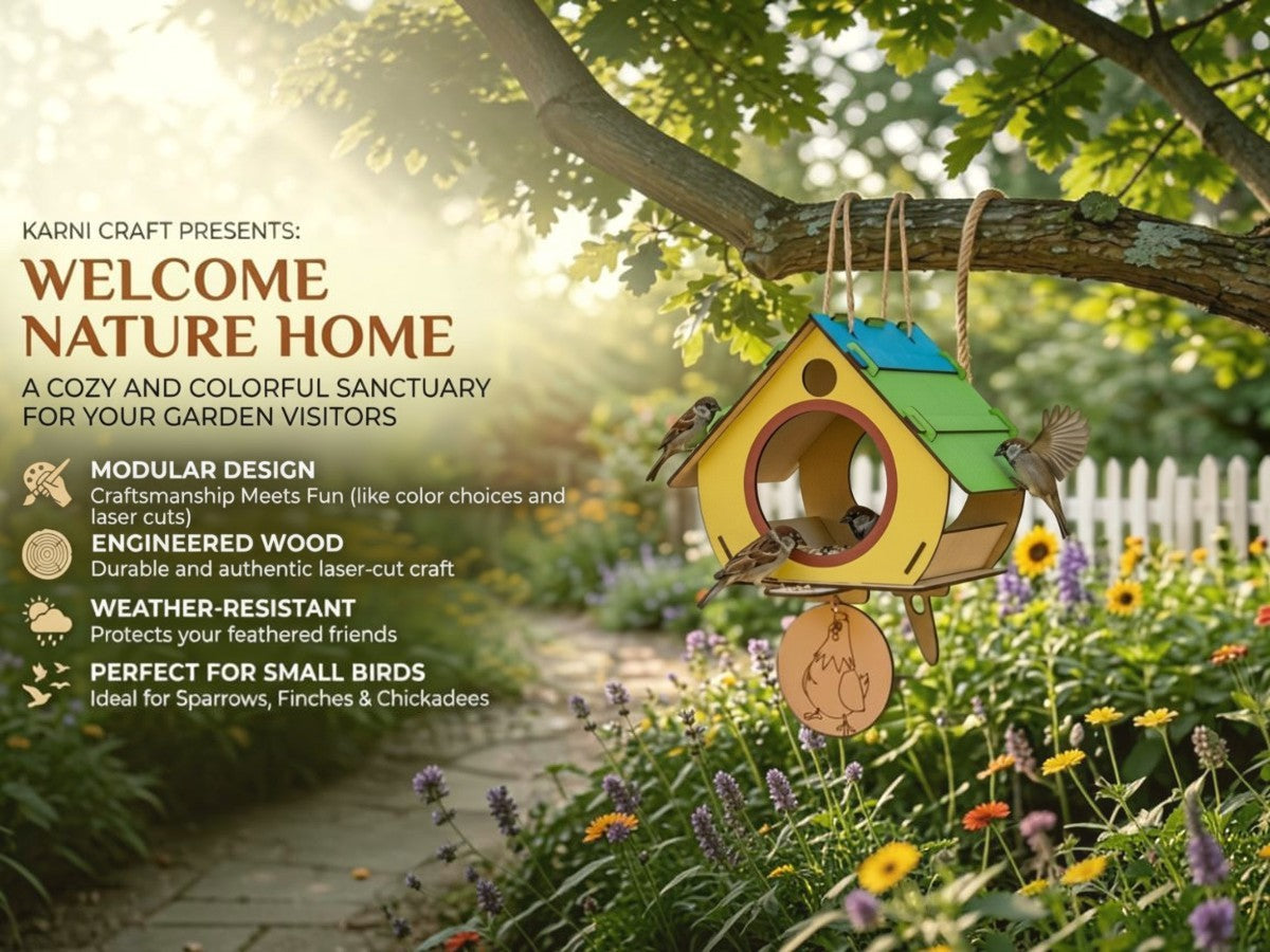 BAGJI TOYS Bird House Kits for Kids Ages 4-8, Wooden DIY Birdhouse Kit, Outdoor Woodworking Crafts Freestyle Painting, Bird Houses for Outside with Paints & Brushes, Boy Girl Gift Christmas