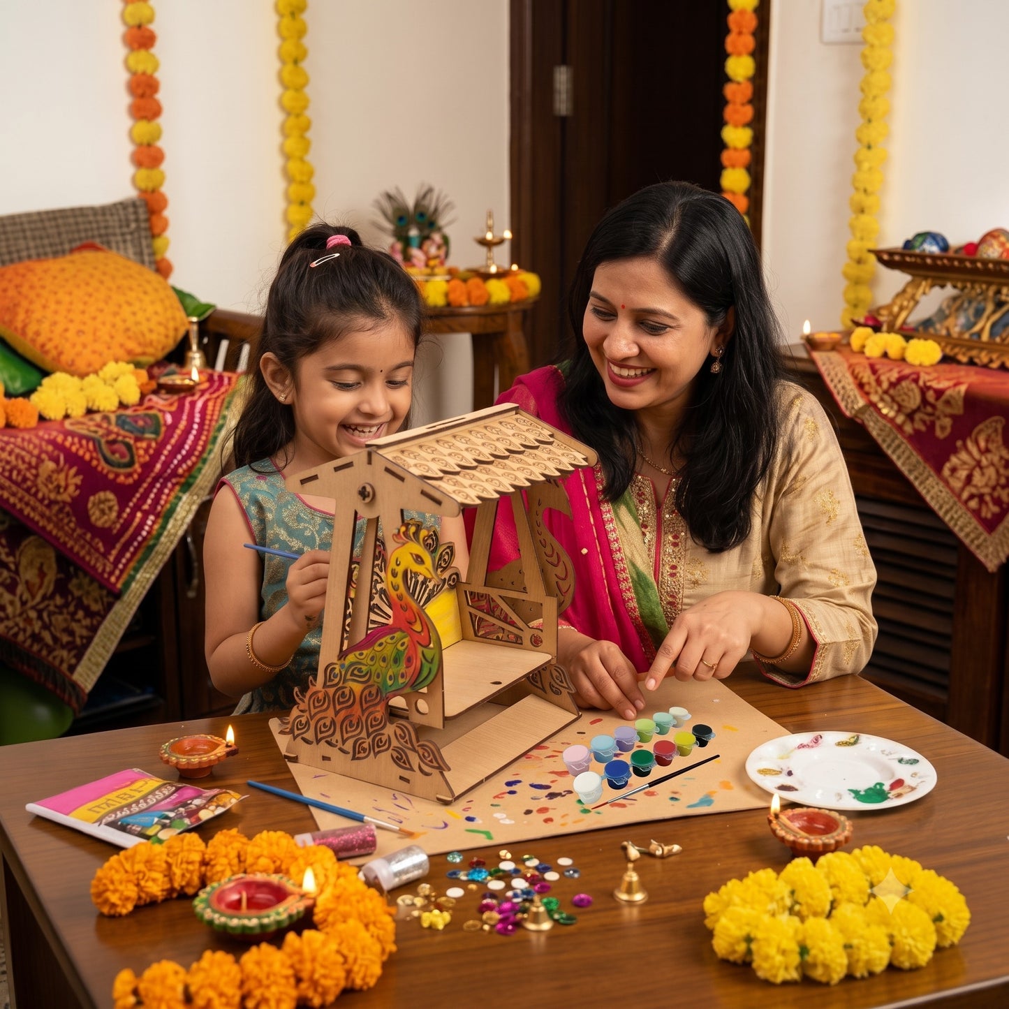 Krishna Jhula DIY Wooden Painting Kit