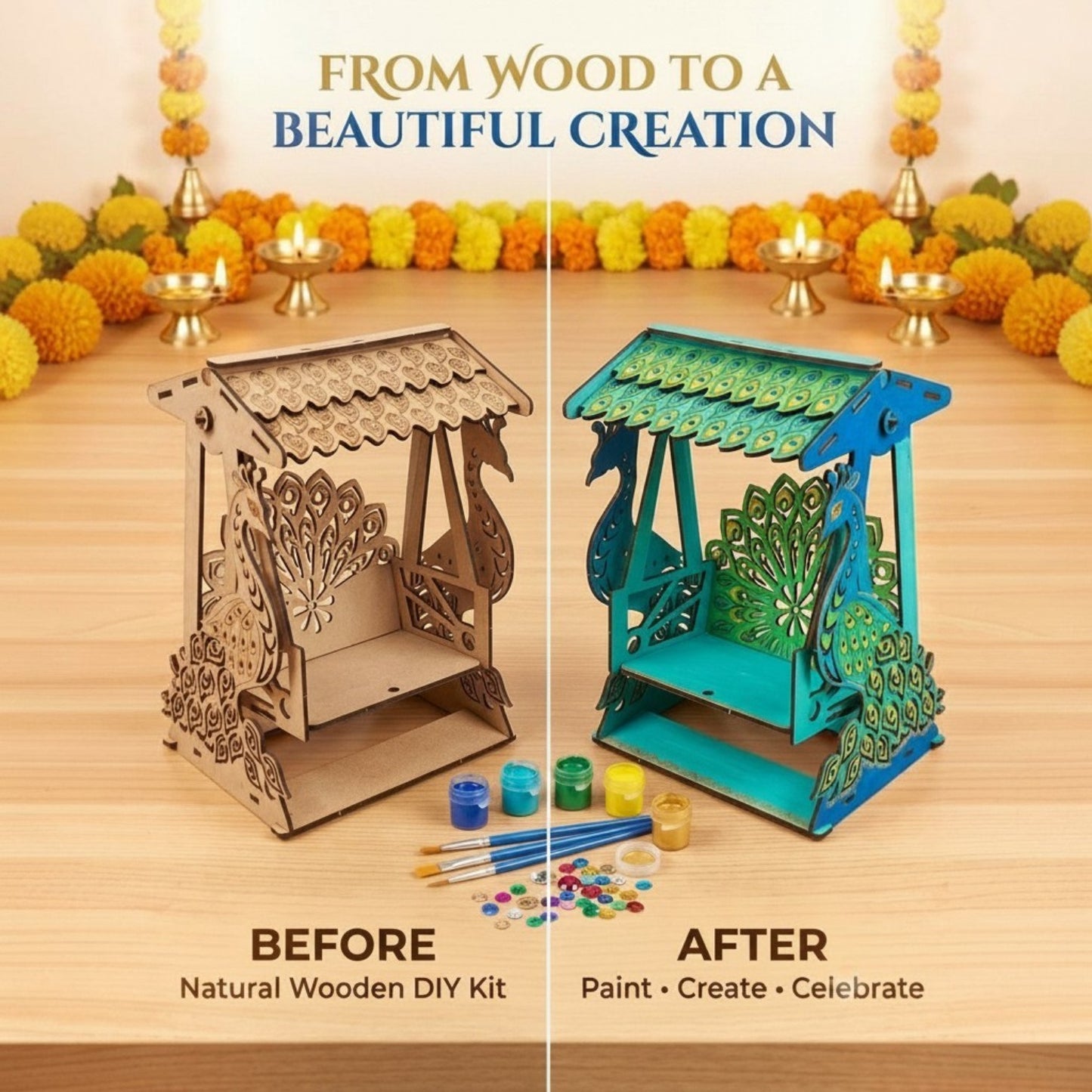 Krishna Jhula DIY Wooden Painting Kit