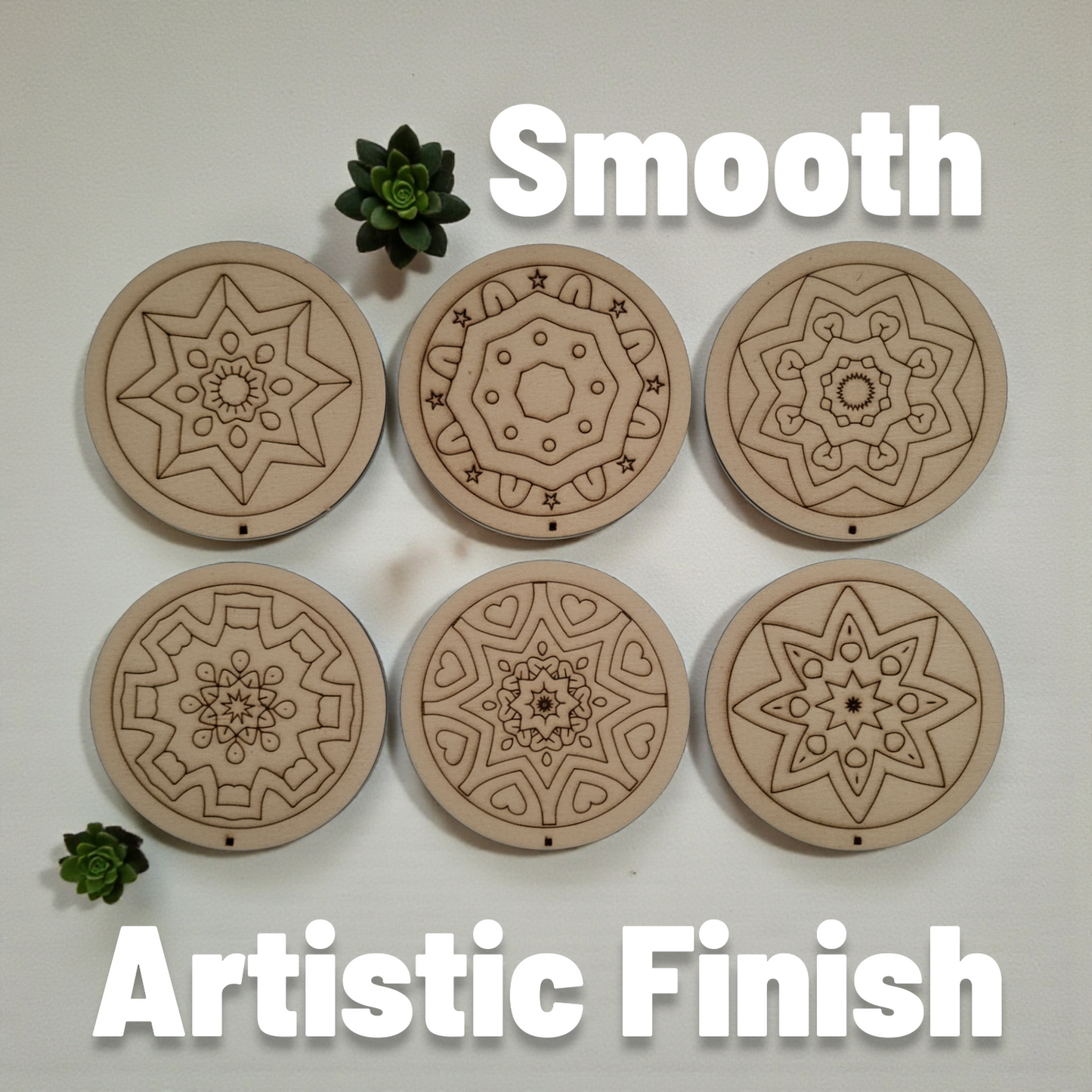 BAGJI TOYS DIY Coaster Painting Kit for Kids & Adults – 6 Pre-Marked Wooden Tea Coasters with Stand, 12 Acrylic Colours & Brush – Mandala Art & Craft DIY Set – Beginner Friendly Painting Craft Kit, Birthday & Gift Activity
