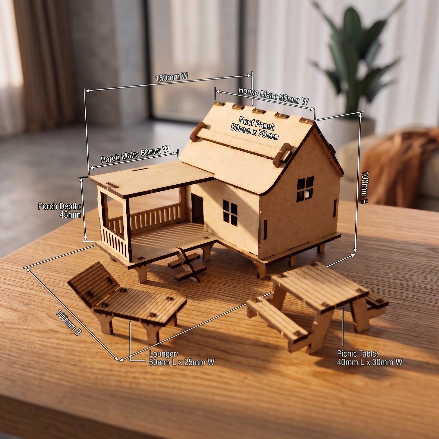 Coastal Creek Beach House dimensions infographic